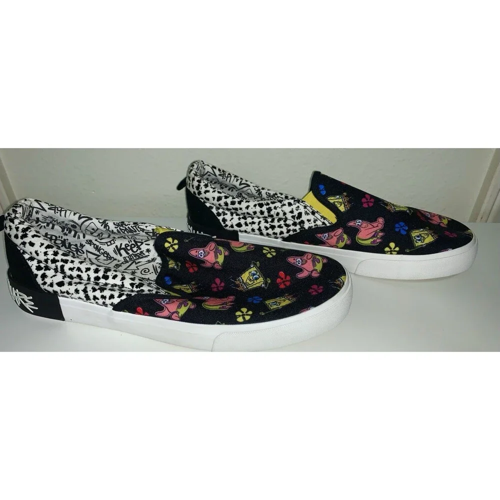 Nickelodeon SpongeBob SquarePants & Patrick Mens Canvas Slip-On Sneakers,Size 12